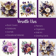 Purple Ivory Flowers Clipart - CraftNest - Digital Crafting and Art