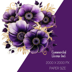 Purple Ivory Flowers Clipart - CraftNest - Digital Crafting and Art