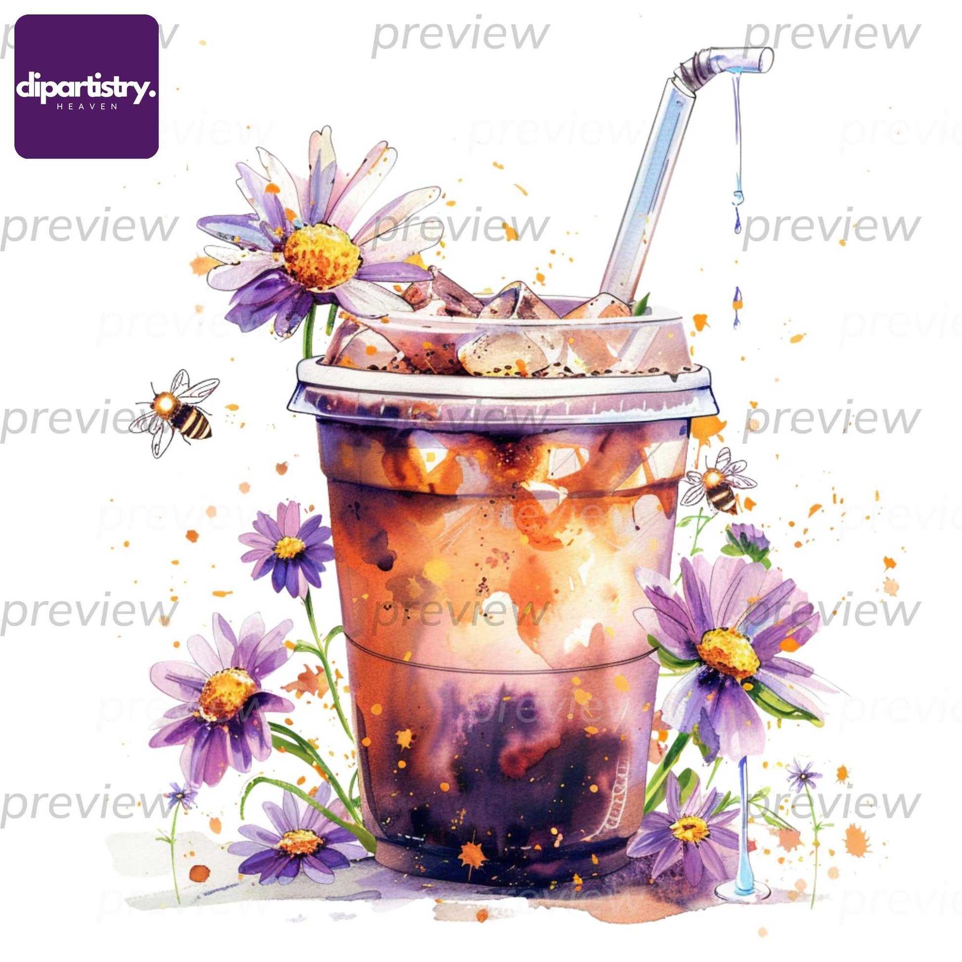 Iced Coffee Food Clipart - CraftNest - Digital Crafting and Art