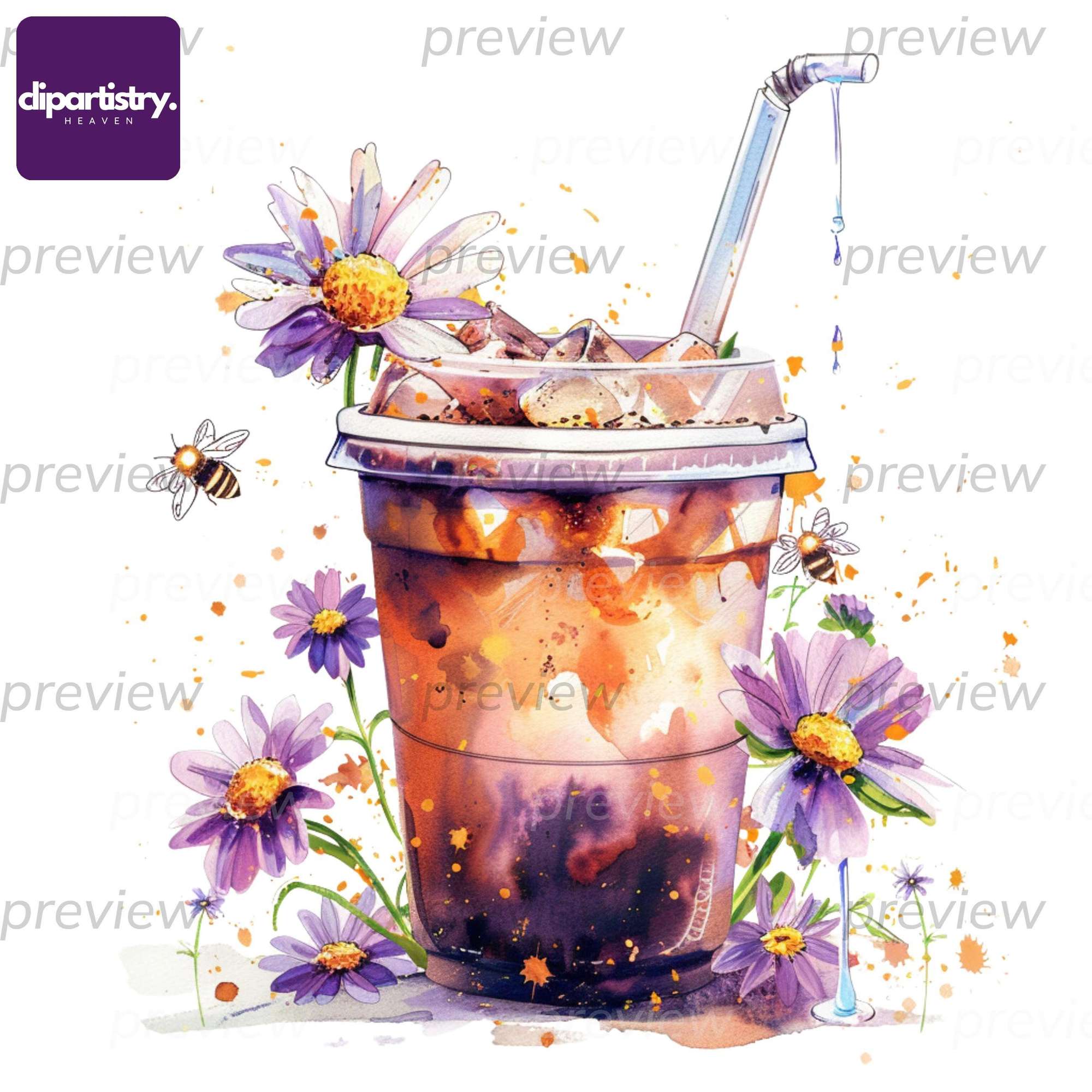 Iced Coffee Food Clipart - CraftNest - Digital Crafting and Art