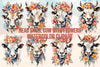 Floral Cow Skull Clipart Bundle
