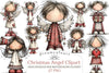 Whimsical Christmas Angel Clipart Design Bundle