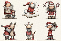 Whimsical Christmas Santa Clipart Bundle - CraftNest - Digital Crafting and Art