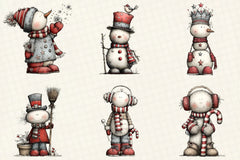 Whimsical Christmas Snowman Clipart Bundle - CraftNest - Digital Crafting and Art