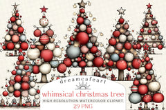 Whimsical Christmas Tree Clipart Bundle - CraftNest - Digital Crafting and Art