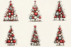 Whimsical Christmas Tree Clipart Bundle - CraftNest - Digital Crafting and Art
