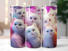 White Cats Tumbler Wrap - CraftNest