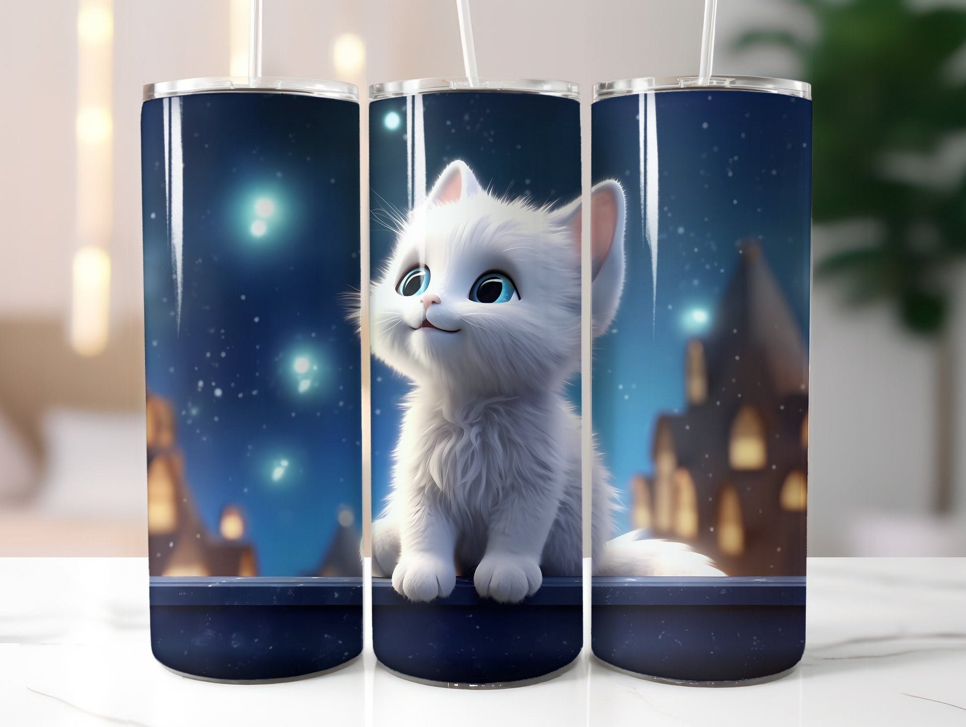 White Cats Tumbler Wrap - CraftNest
