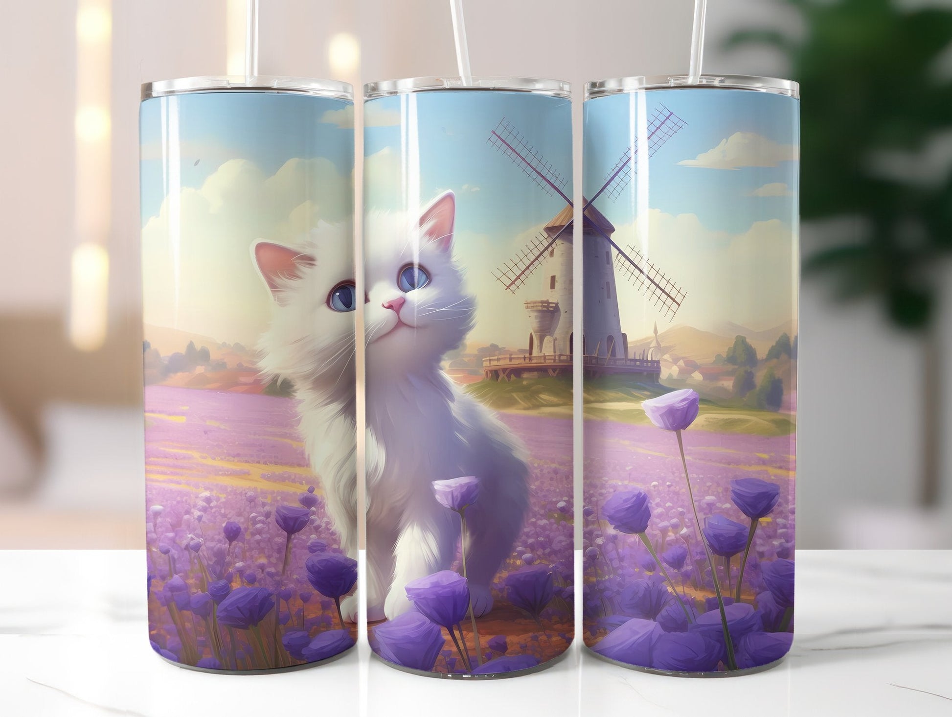 White Cats Tumbler Wrap - CraftNest