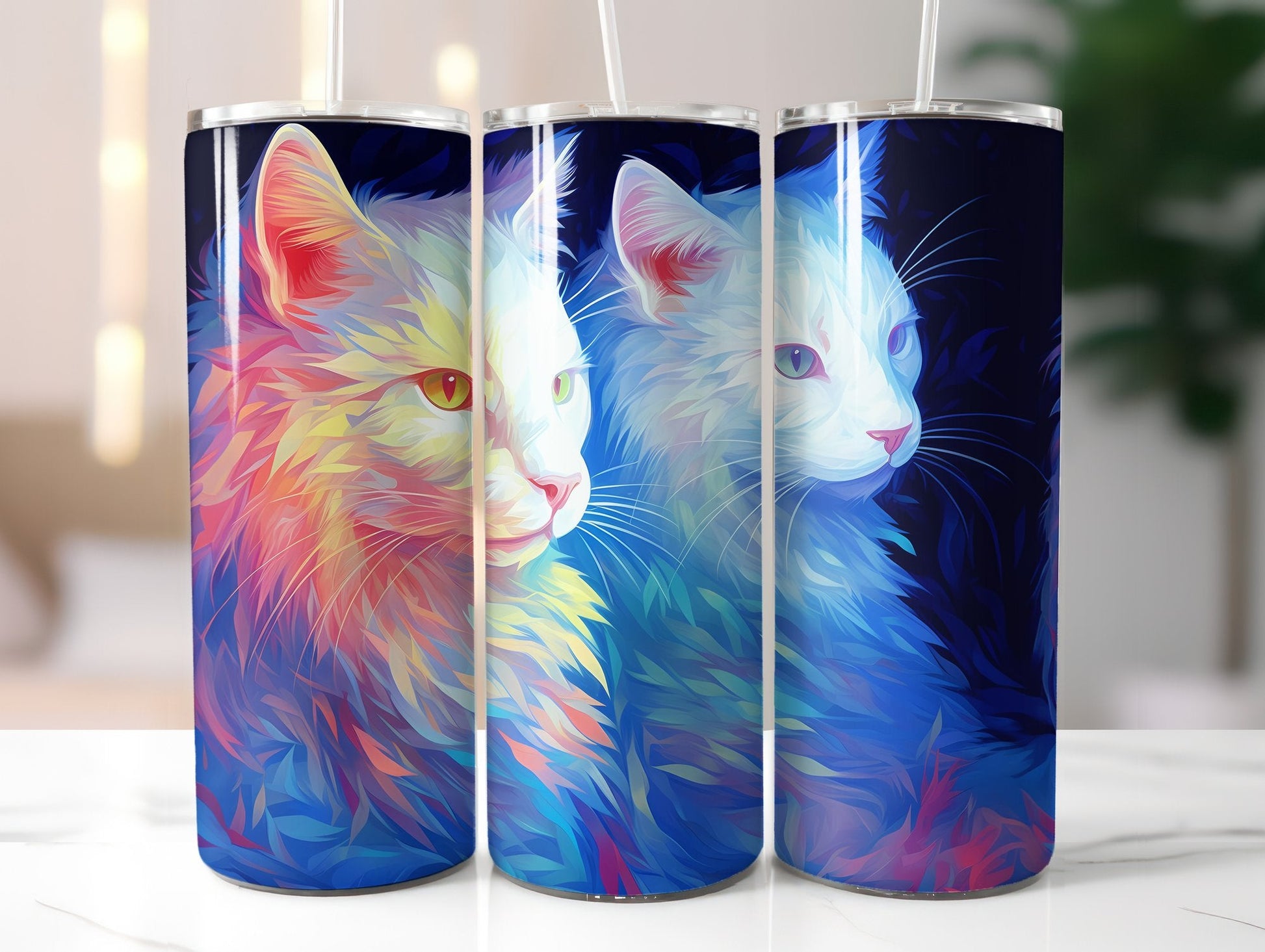 White Cats Tumbler Wrap - CraftNest