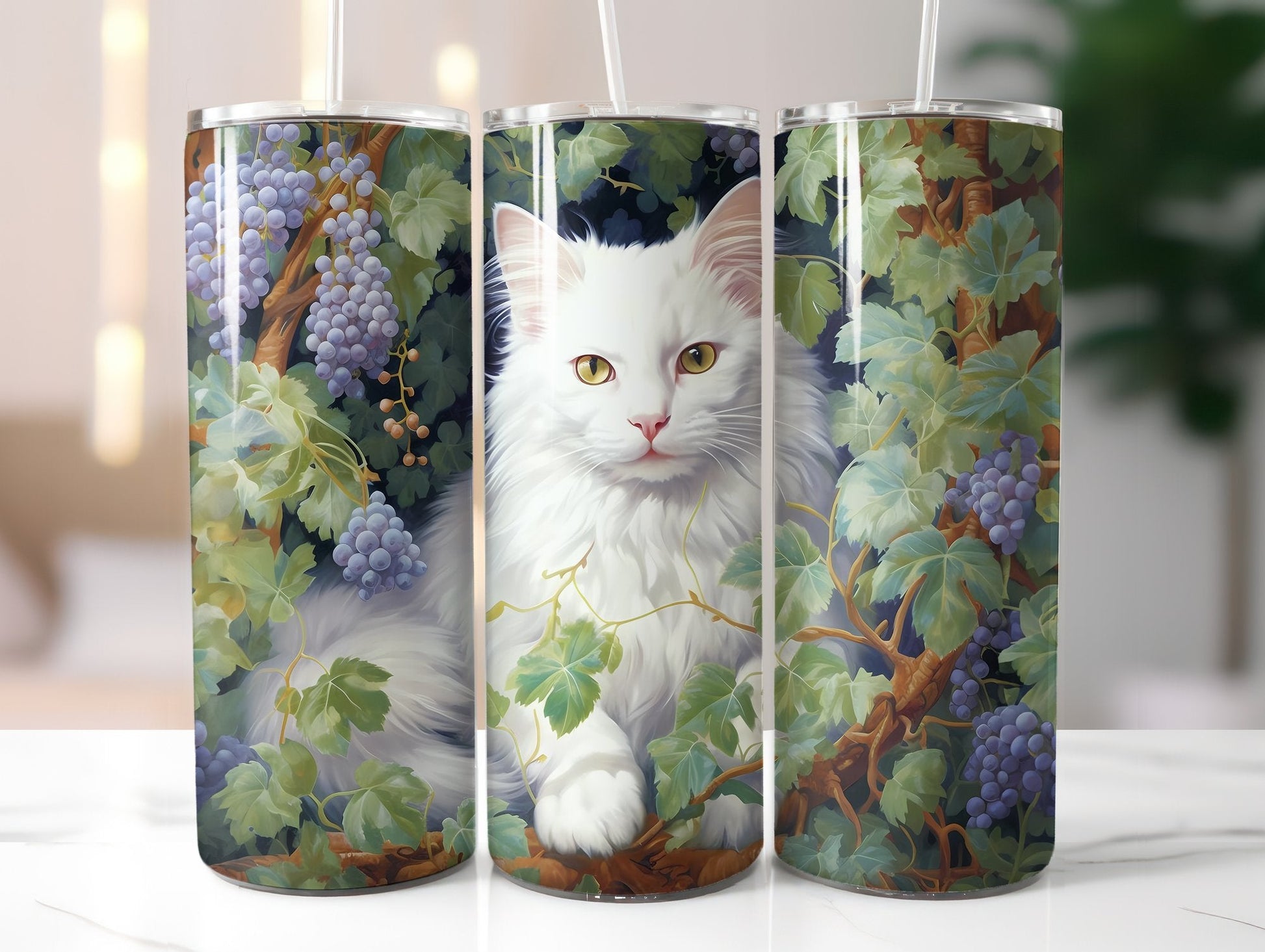 White Cats Tumbler Wrap - CraftNest