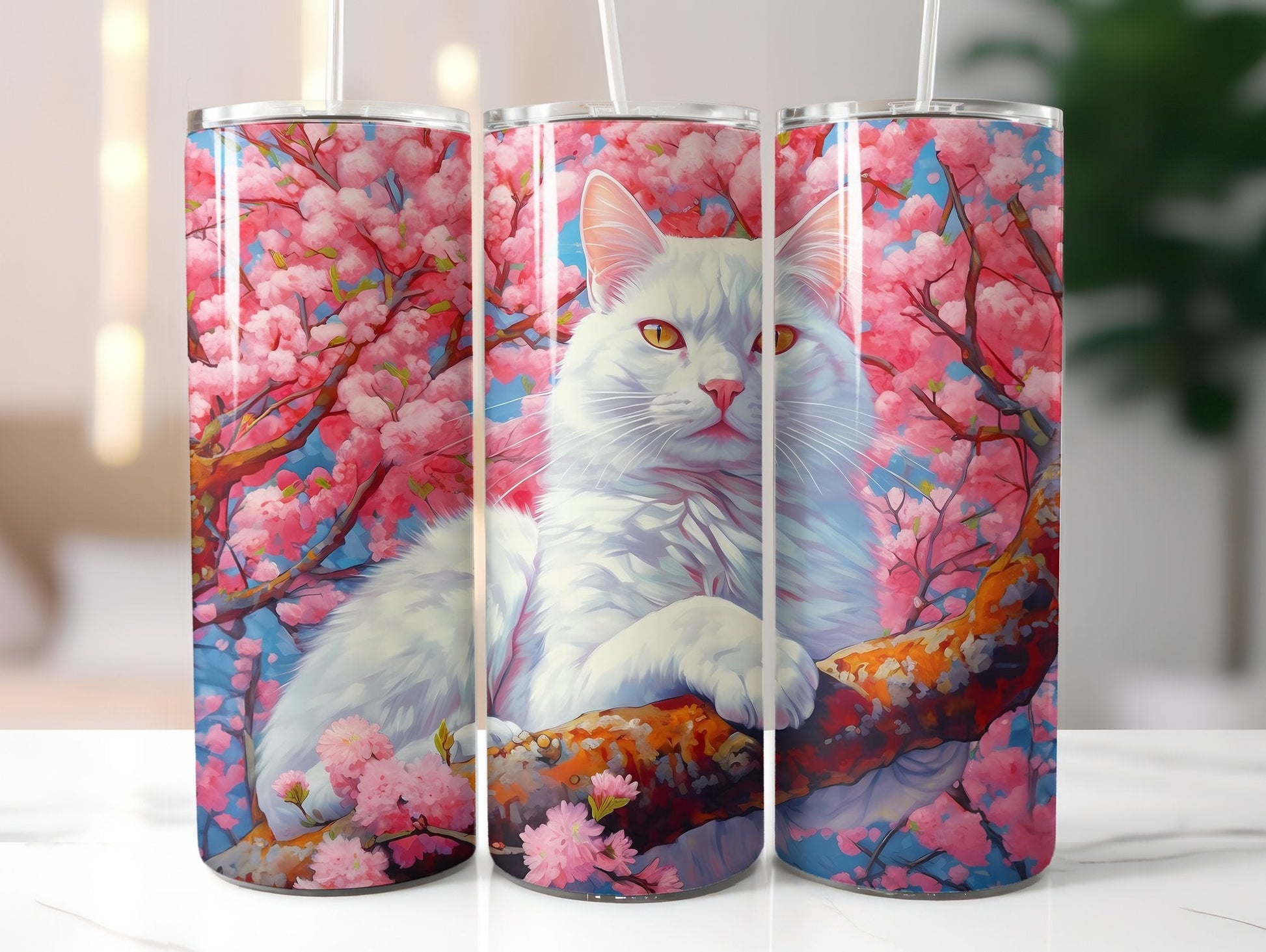 White Cats Tumbler Wrap - CraftNest