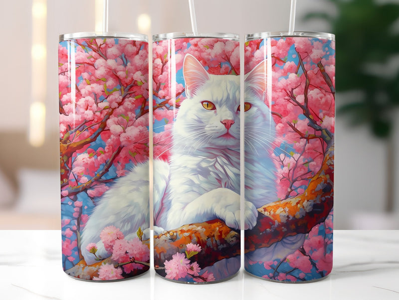 White Cats Tumbler Wrap - CraftNest