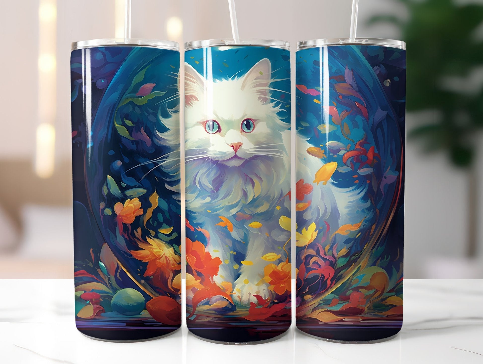 White Cats Tumbler Wrap - CraftNest